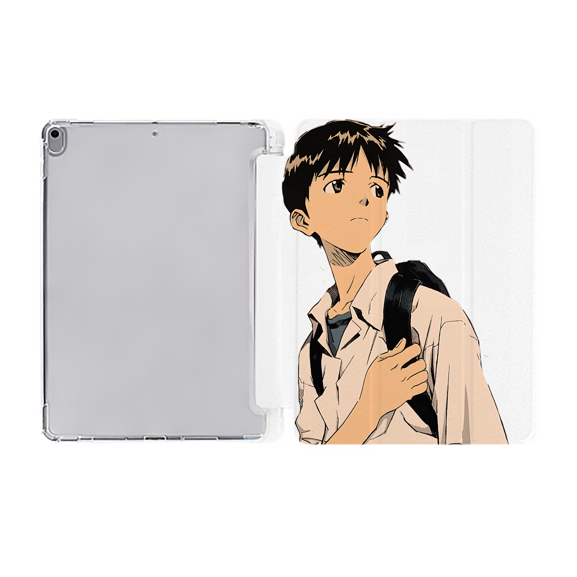 （画像用） EVA 新世紀エヴァンゲリオン IPad ケース ペン収納付き 三つ折りスタンド PUレザー×シリコン 対応機種9.5/10.5/10.9インチ